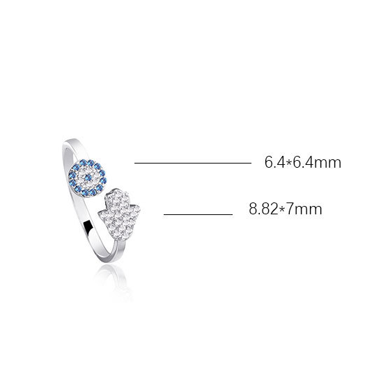 Belinda Hamsa Ring in Rose Gold - Silber