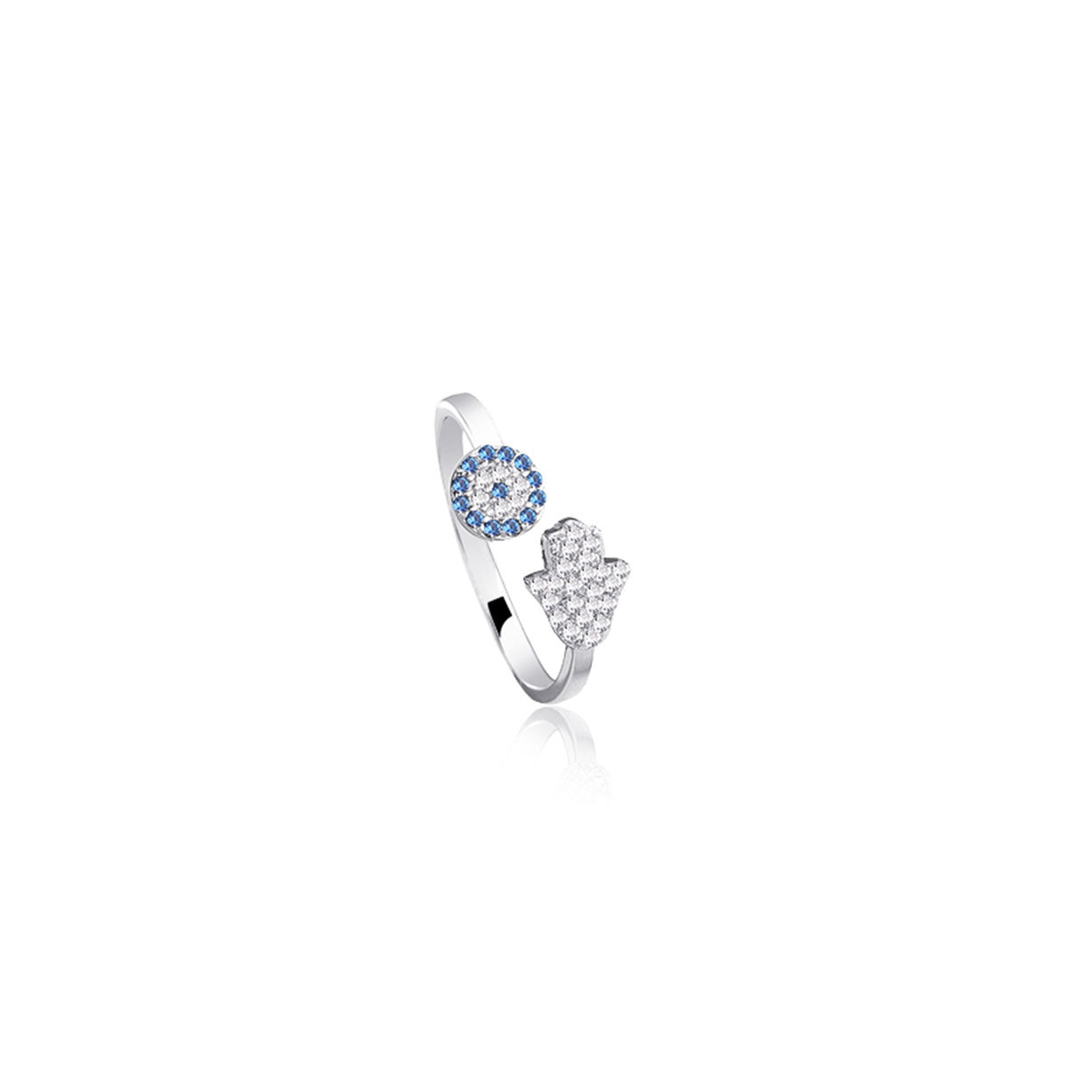 Belinda Hamsa Ring in Rose Gold - Silber