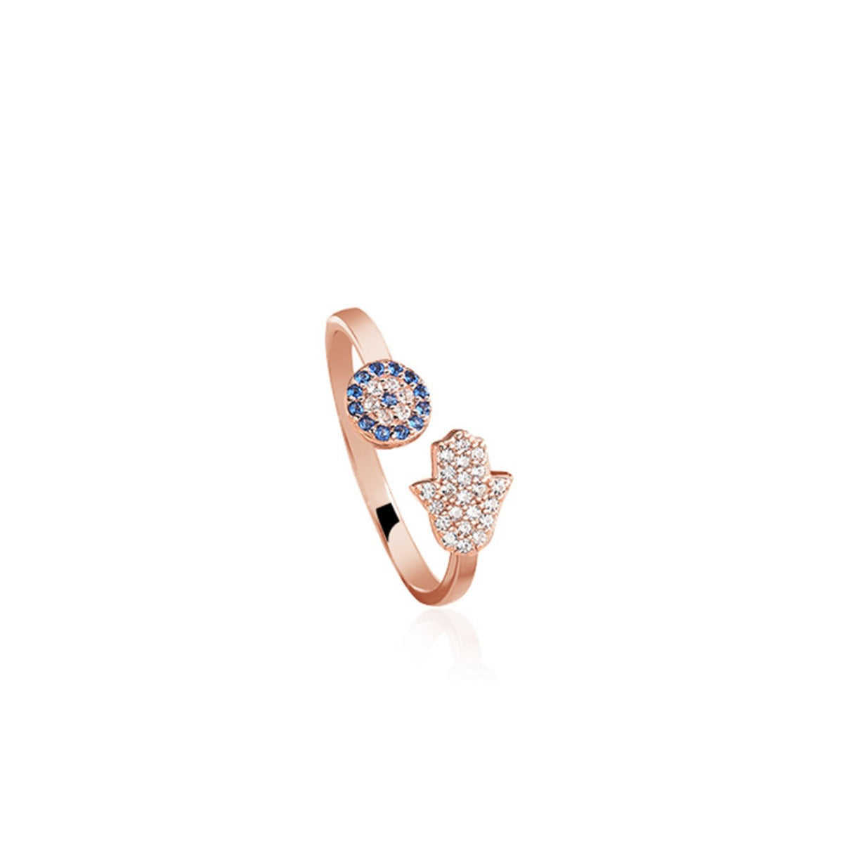 Belinda Hamsa Ring in Rose Gold - Silber