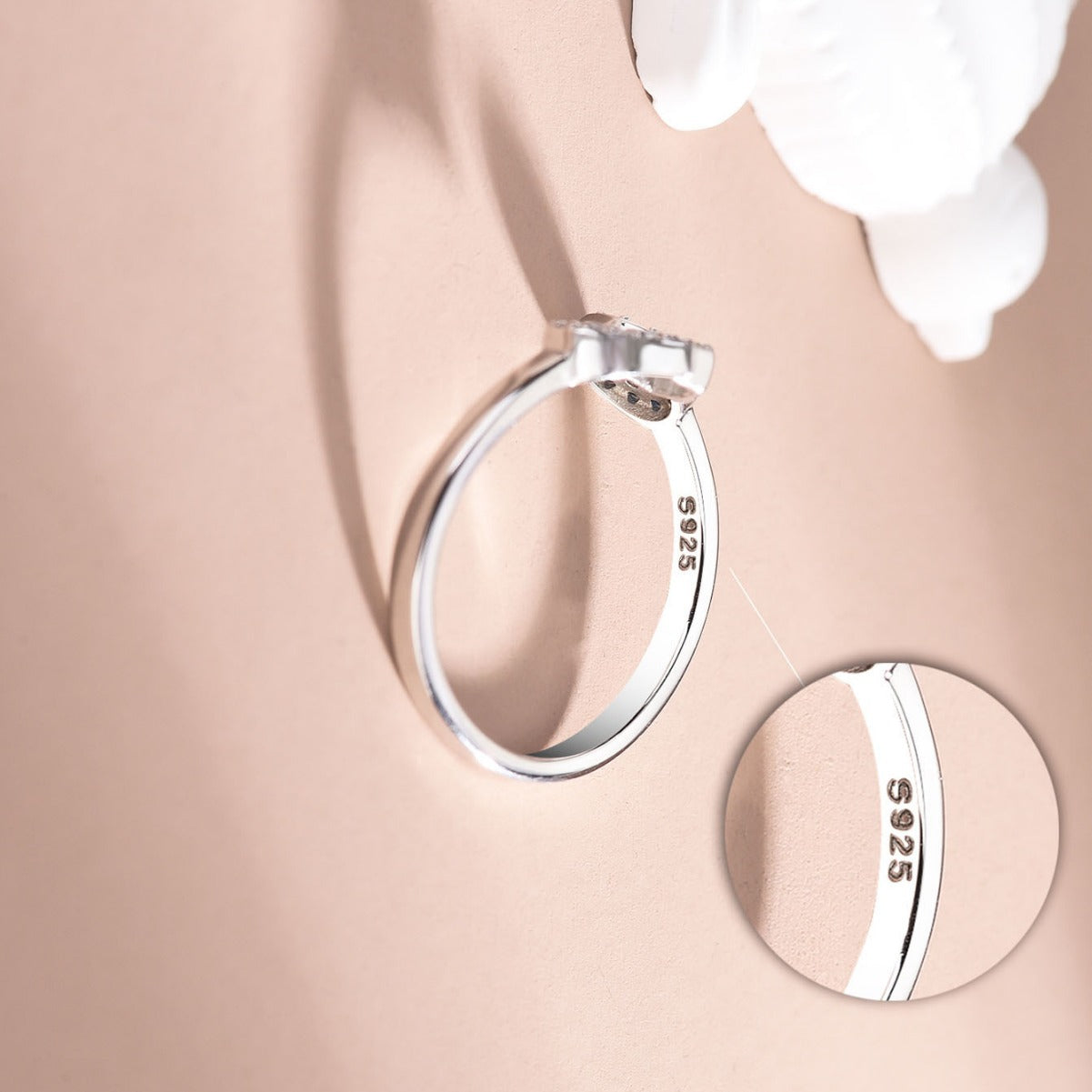 Belinda Hamsa Ring in Rose Gold - Silber