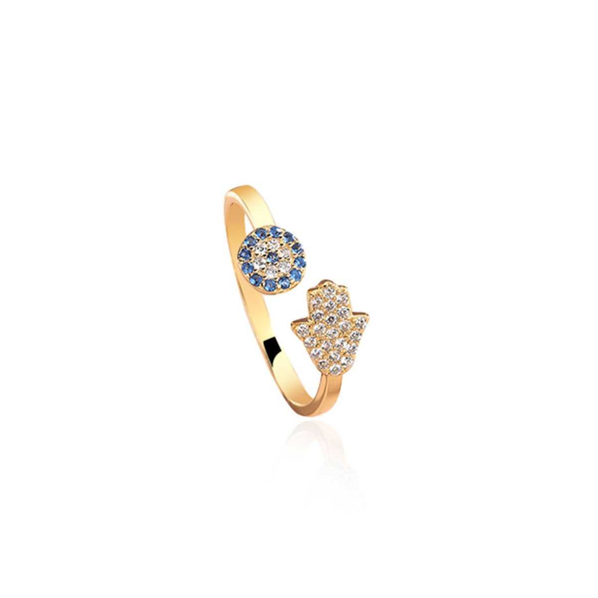 Belinda Hamsa Ring in Rose Gold - Silber