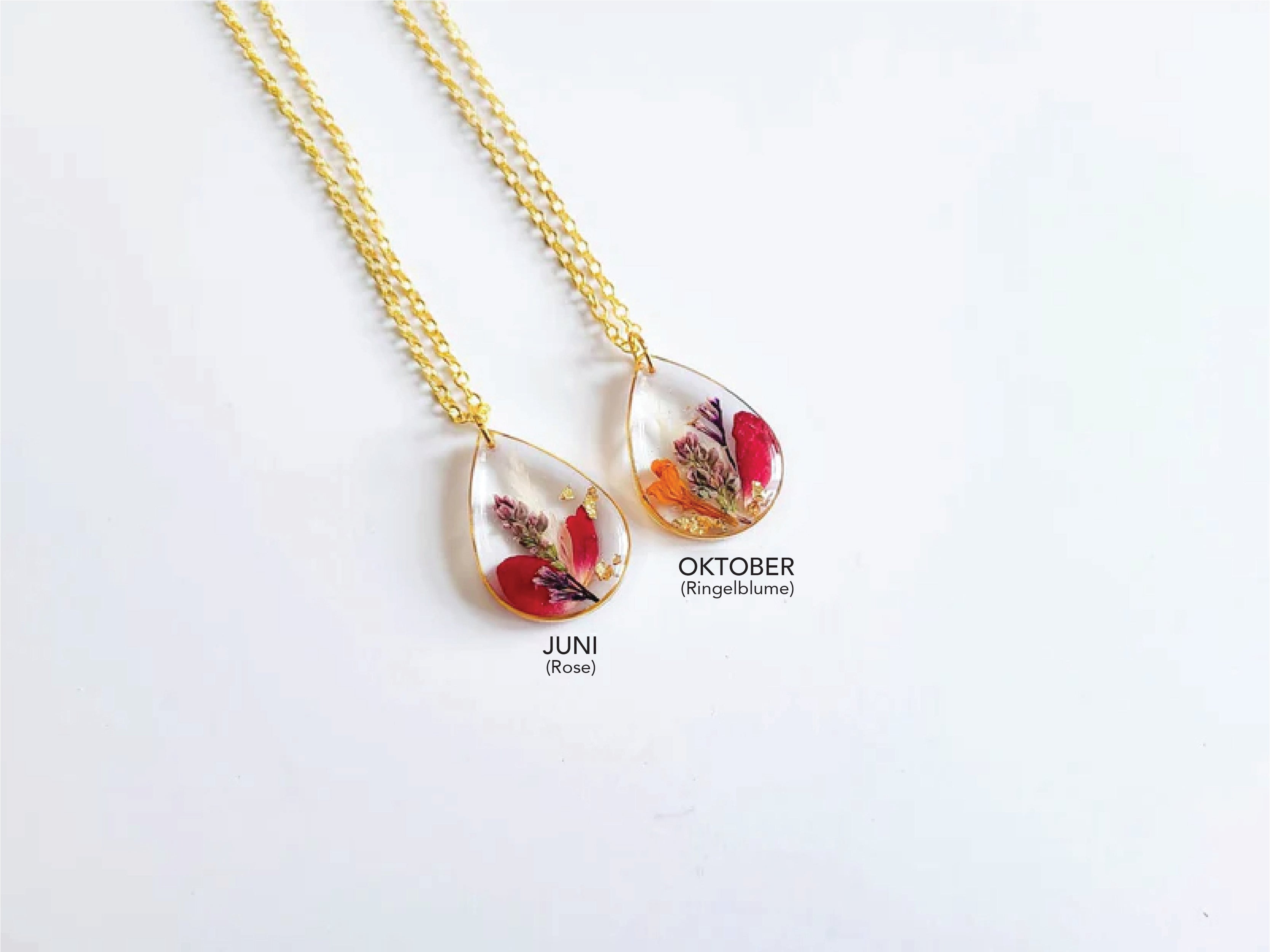 Geburt Blume Halskette - getrocknete Blume Harz-Schmuck