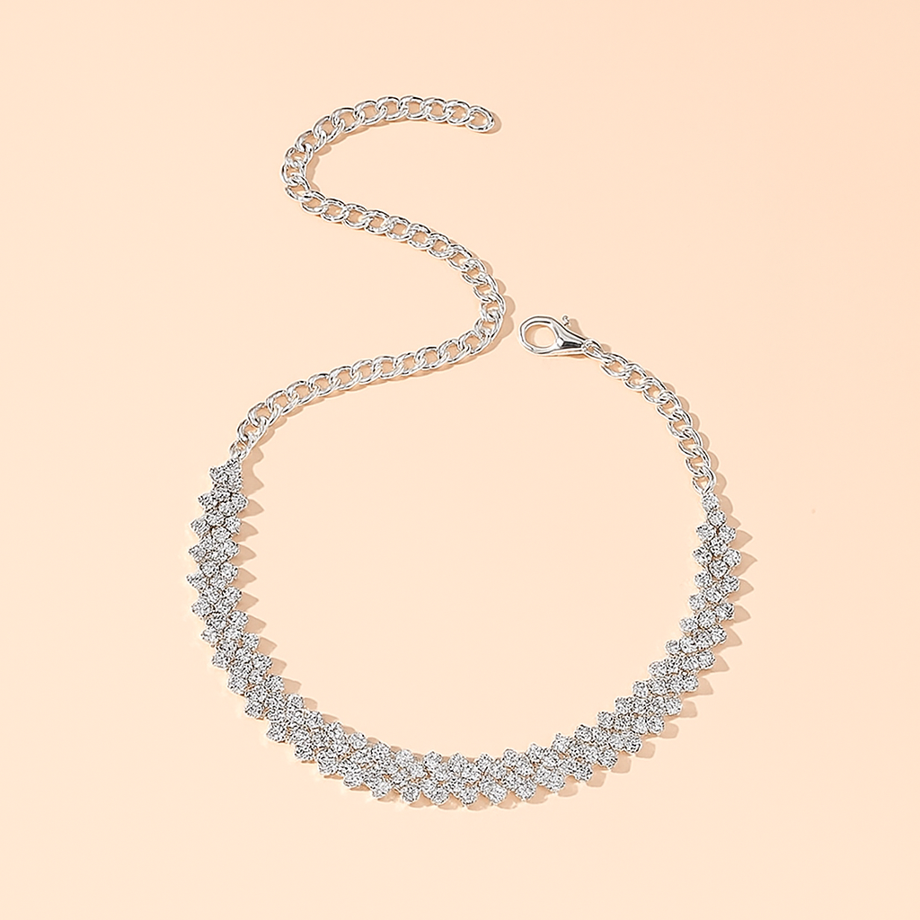 Armband mit Diamantschliff und synthetischen Steinen - gedrehte Wasserklauenkette