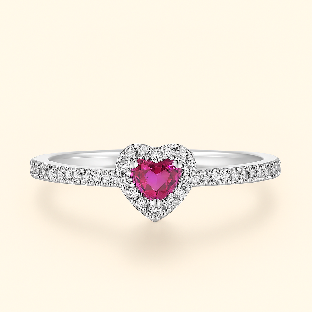 Luxuriöser herzförmiger Ring mit kubischem Zirkon - Women's Promise