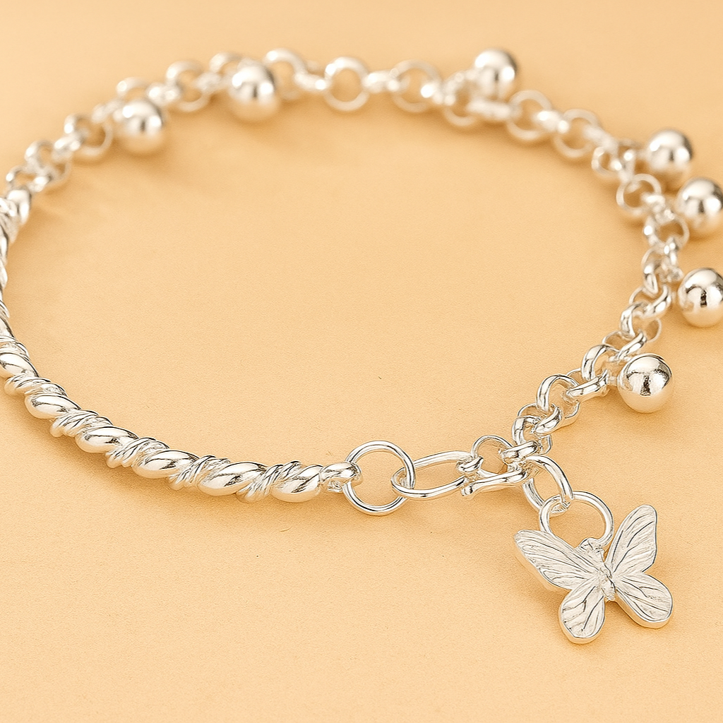 Schmetterlingsglocken-Armband - versilbert