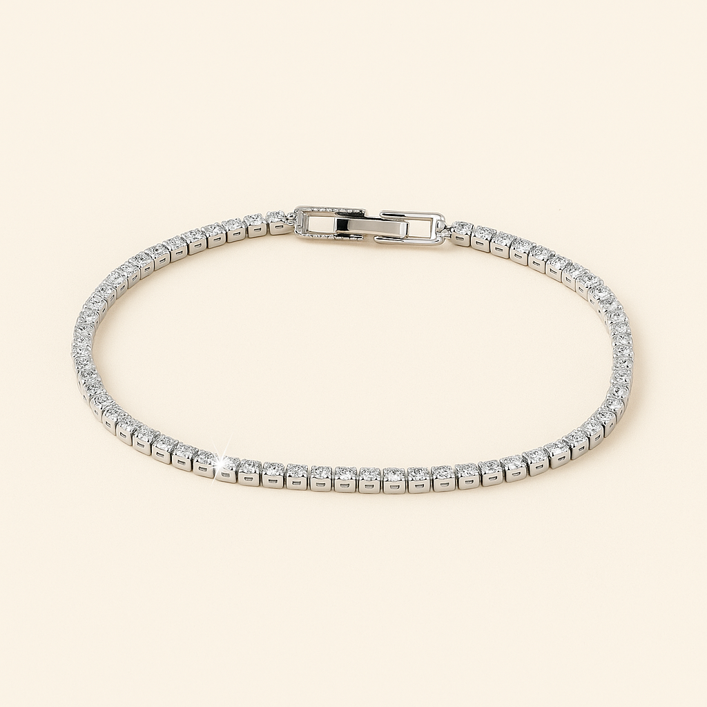Vergoldetes Tennisarmband mit funkelnden Zirkonias