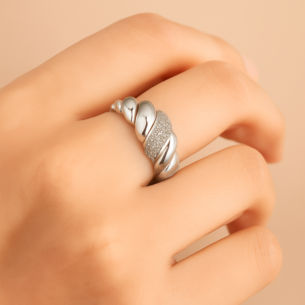 Exquisiter Croissant Ring - Leichter Luxus Damen Accessoires