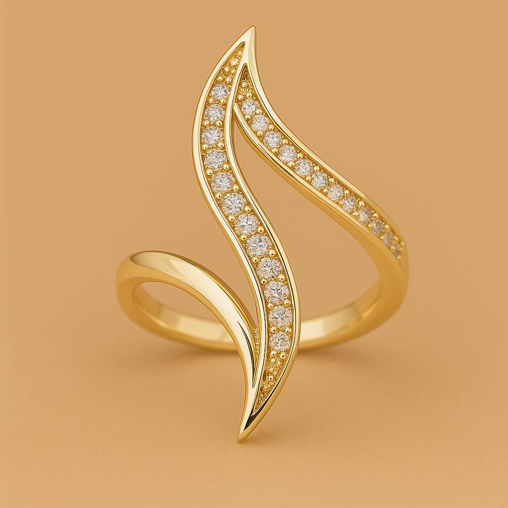 Schicker Statement-Ring - Vergoldet mit funkelnden Steinen