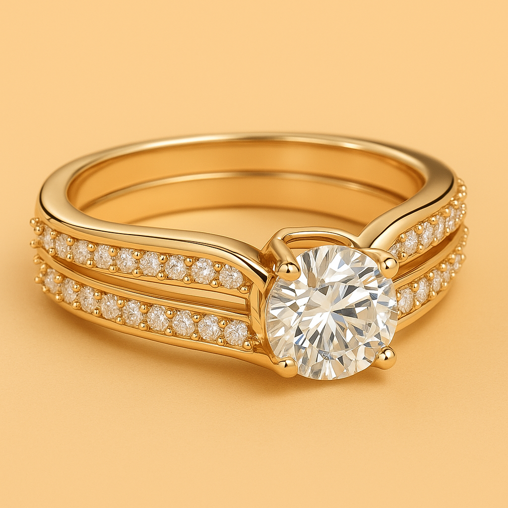 Hochwertiger funkelnder Zirkonia-Verlobungsring