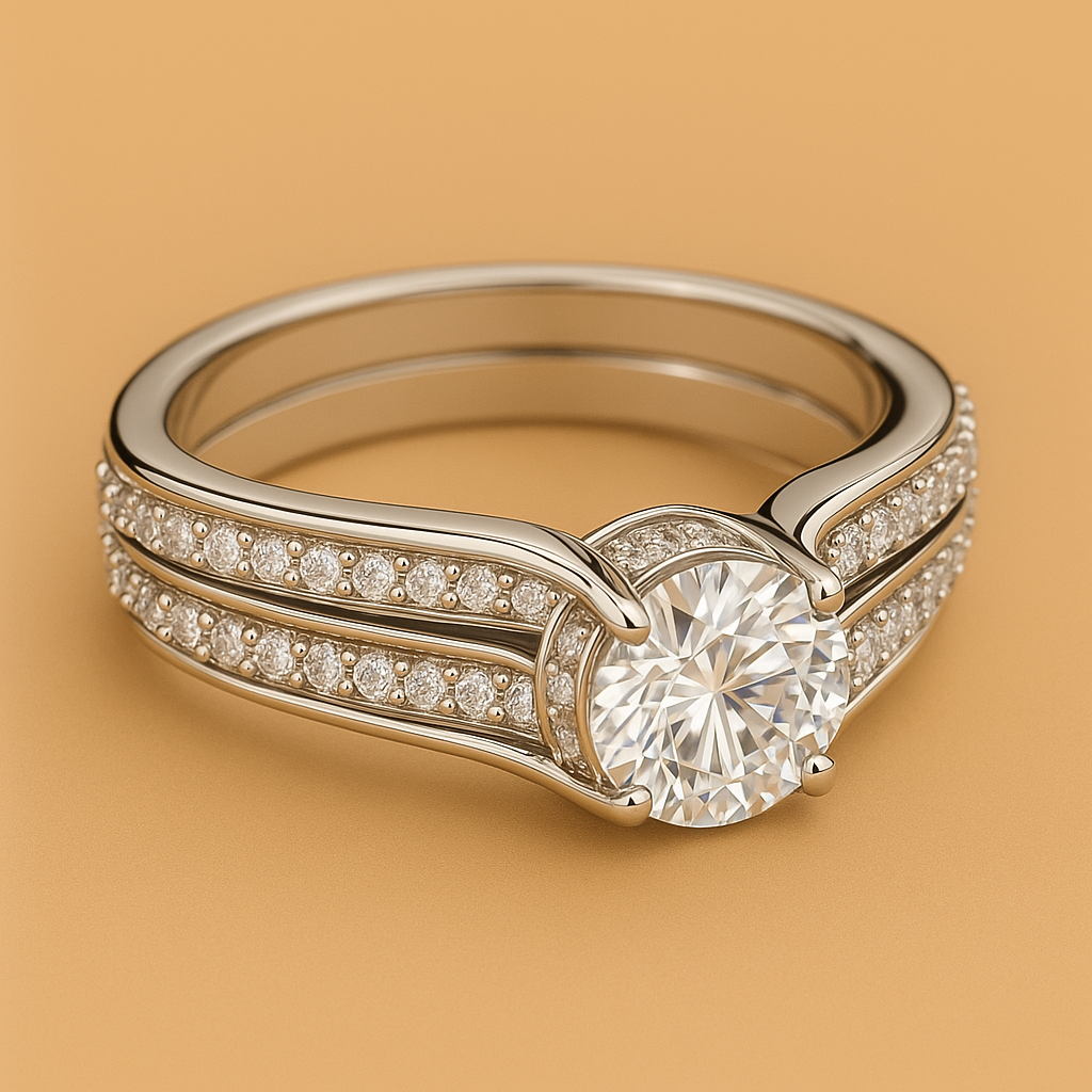 Hochwertiger funkelnder Zirkonia-Verlobungsring