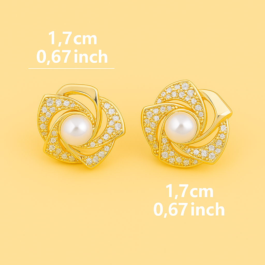 Schöne hohle Blume Perle Ohrstecker - Zink-Legierung Design