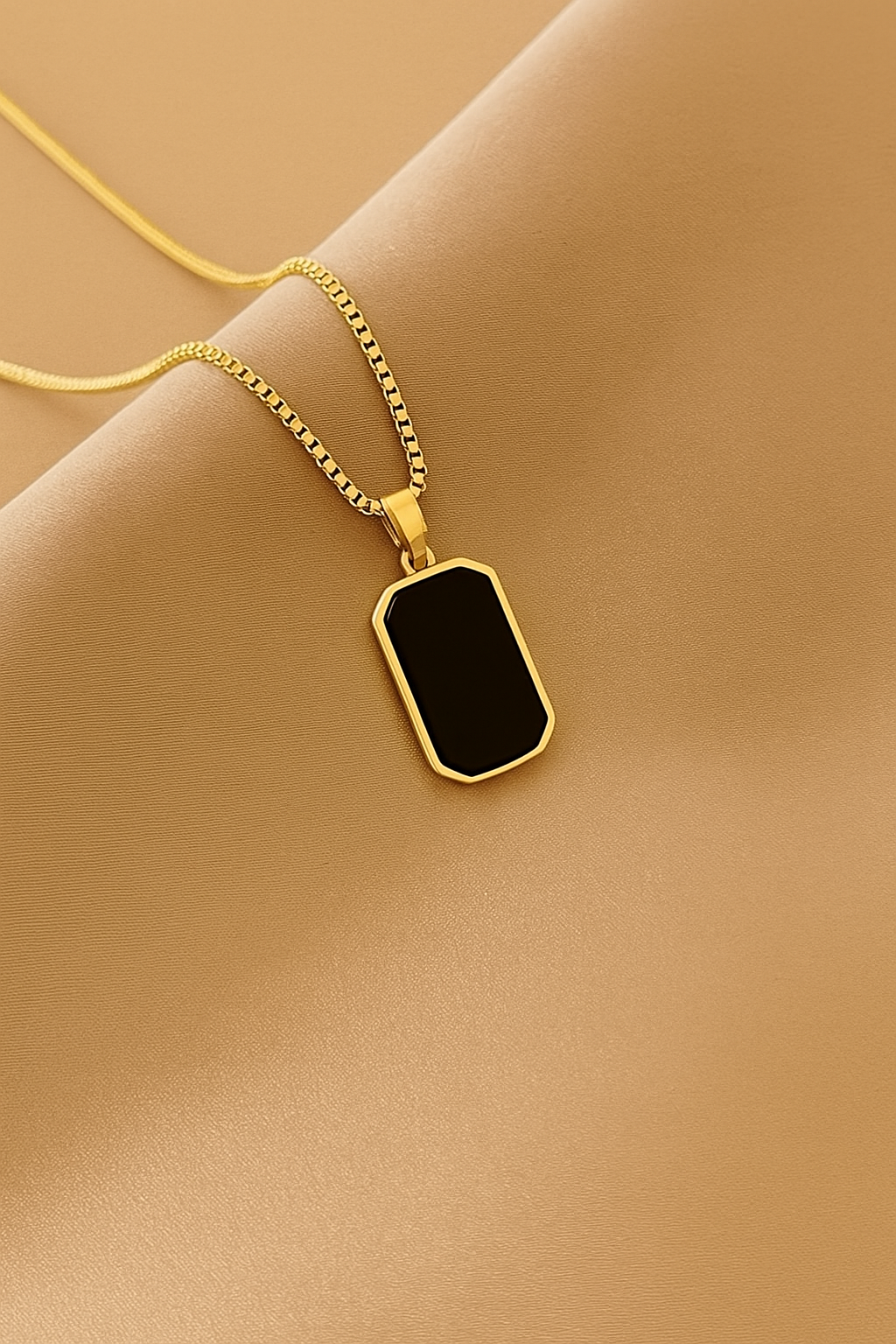 Zwarte Titanium Geometrische Ketting – Elegante Unisex Sieraad