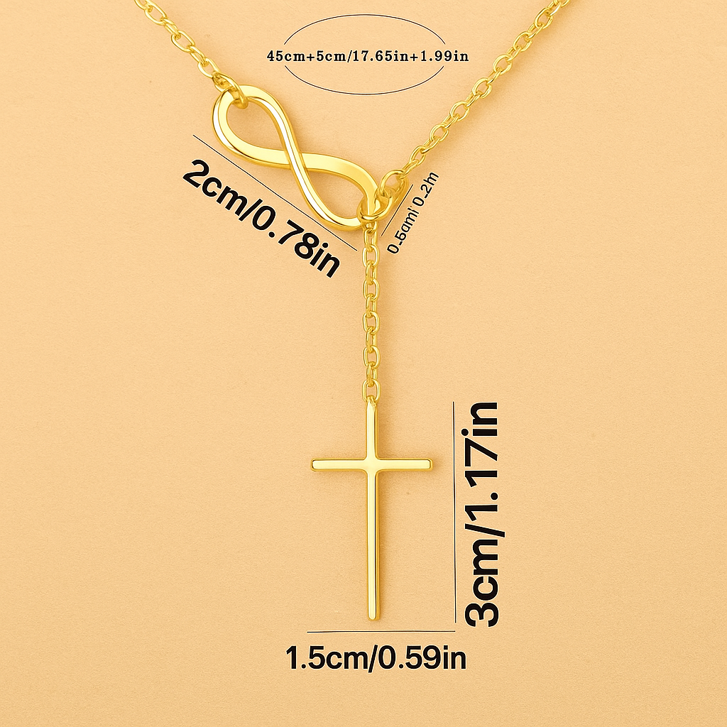 Infinity Cross Halskette - Chic Gold Symbol Schmuck