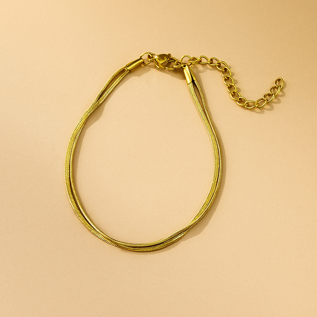 Doppellagiges Schlangenknochen-Kettenarmband