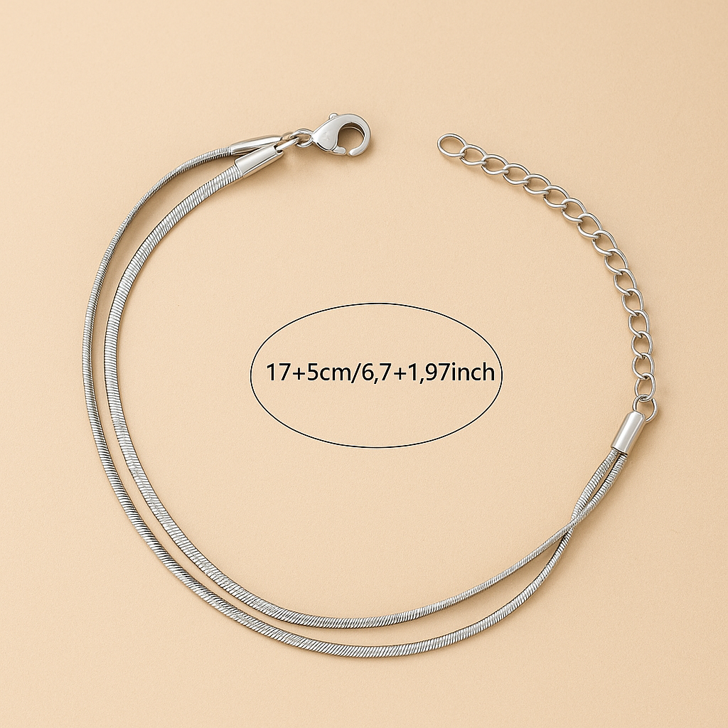 Doppellagiges Schlangenknochen-Kettenarmband