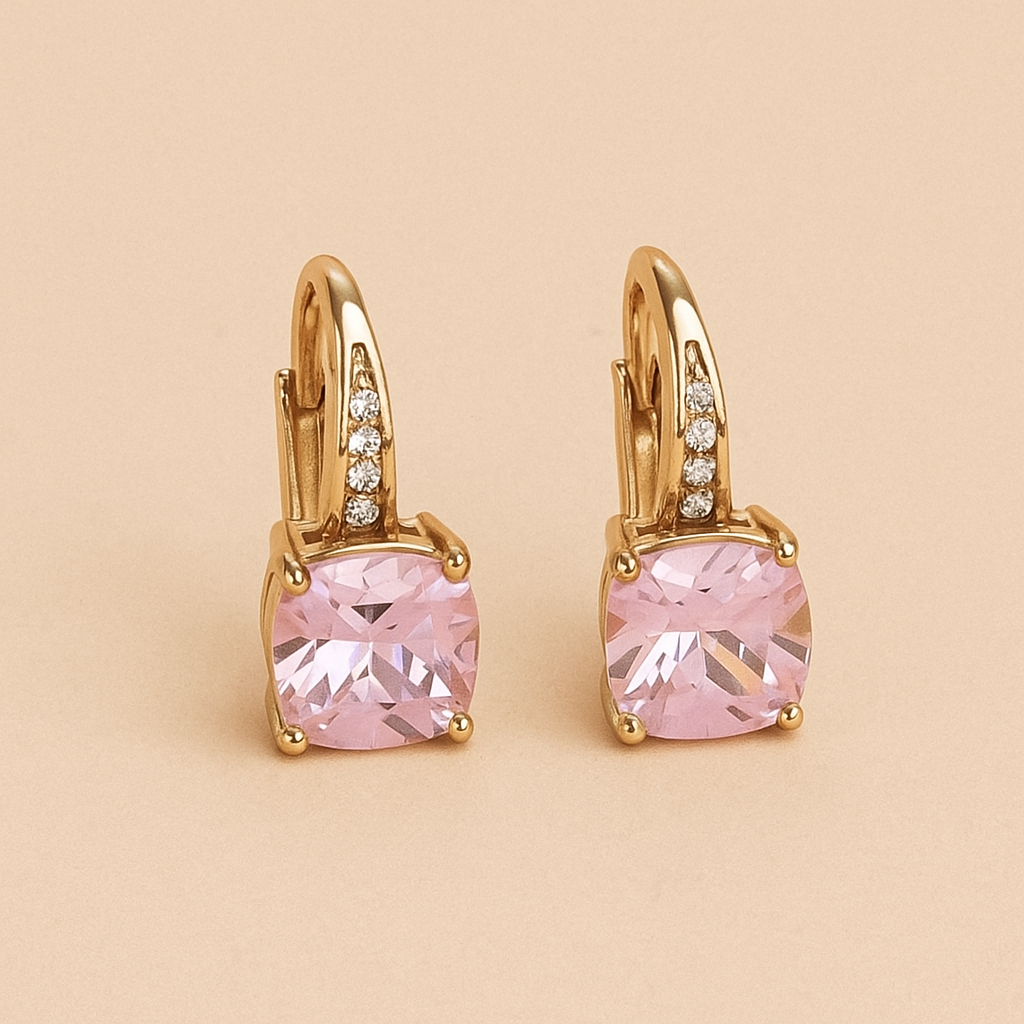 Elegante Tropfen- und Ohrringe - Kupfer mit synthetischen Zirkonia