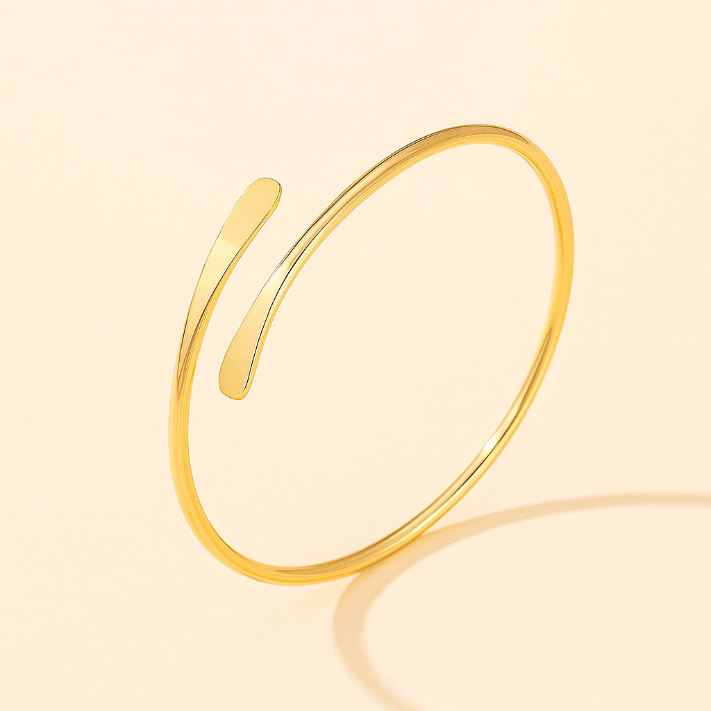 Seidener Bogen Minimalistischer Goldarmreif für lässigen Chic