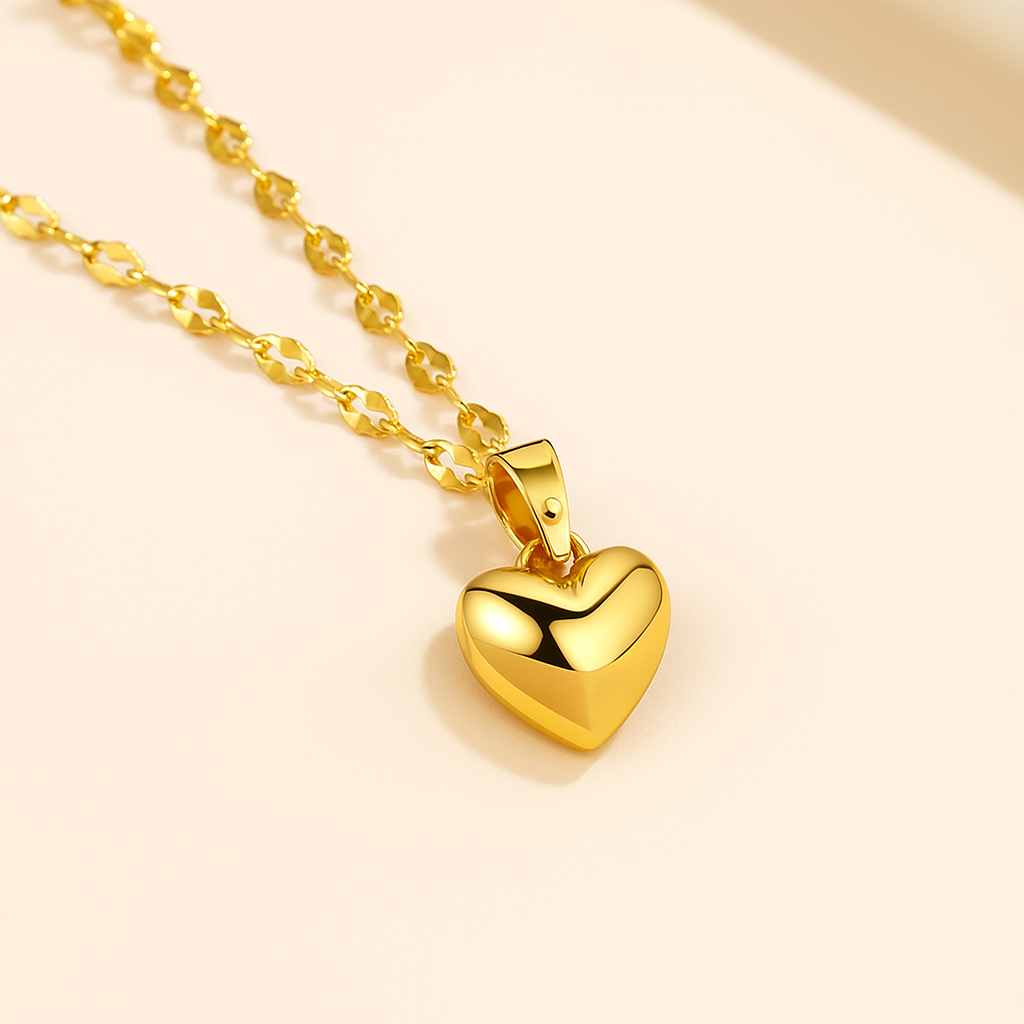 Herz aus Gold Klassische Halskette mit Charme für jede Jahreszeit