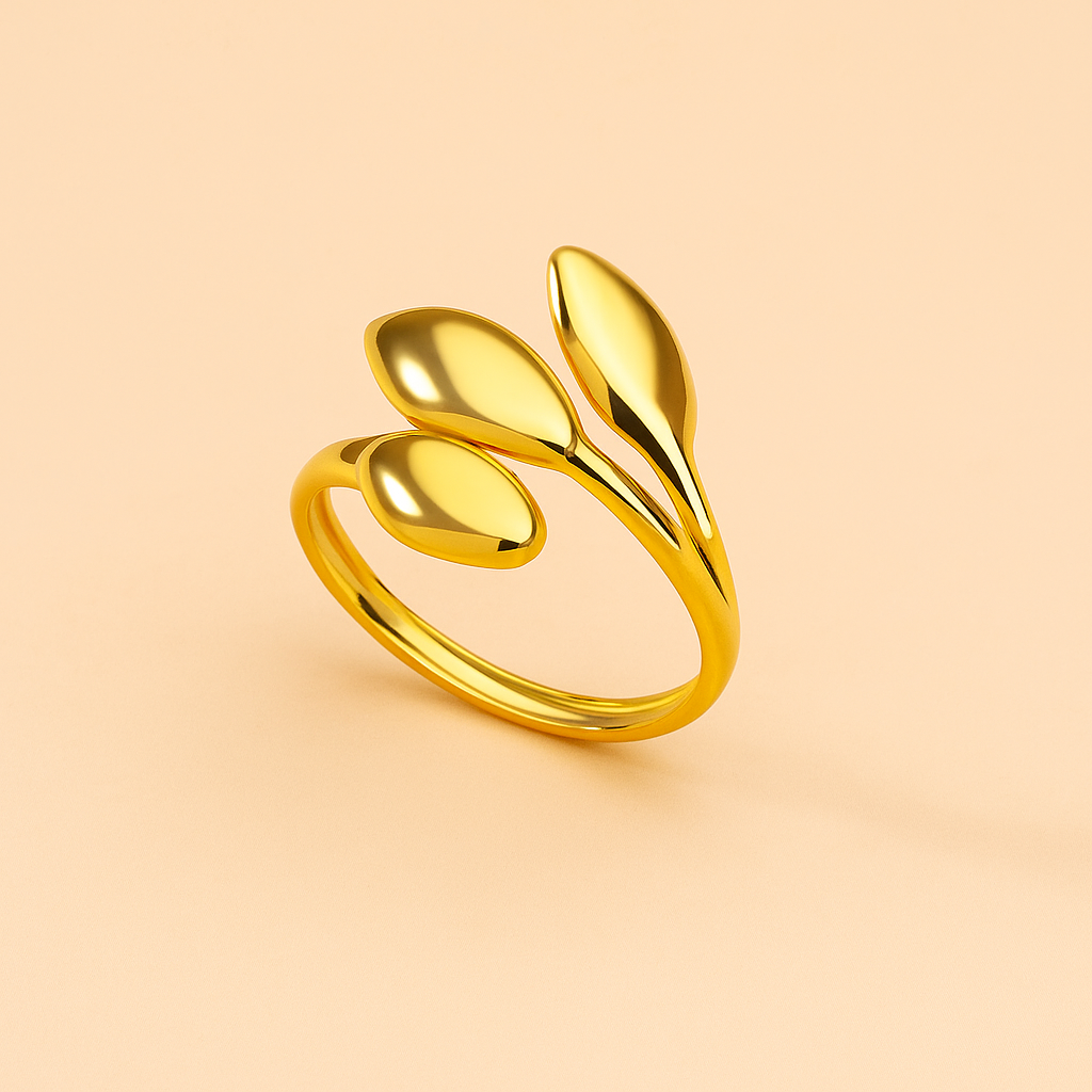 Whispering Willow Elegante Blatt Design Aussage Ring