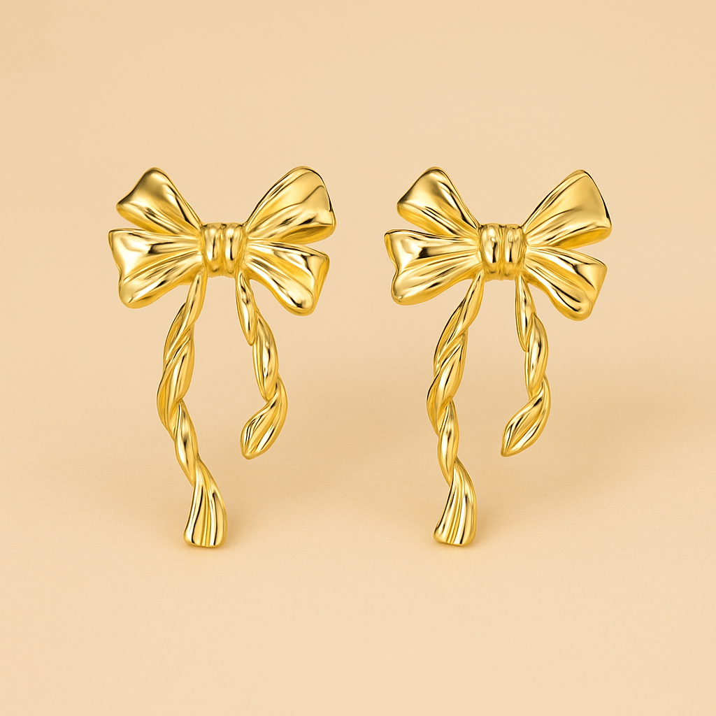 TwinkleTies Golden Bowknot Stud Duo für mühelosen Charme