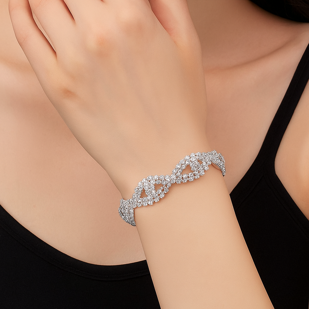 Funkelndes Strass-Twist-Armband – Für Damen