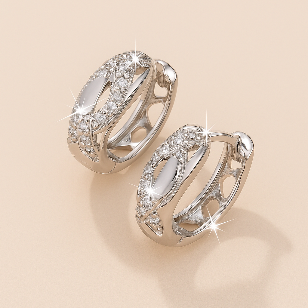 Elegante böhmische Kreuz-Ohrringe mit funkelnden Zirkonias