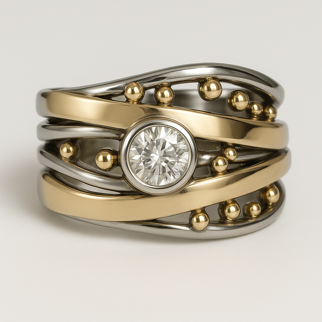 Royal – Vintage-Ring mit Goldeinlage