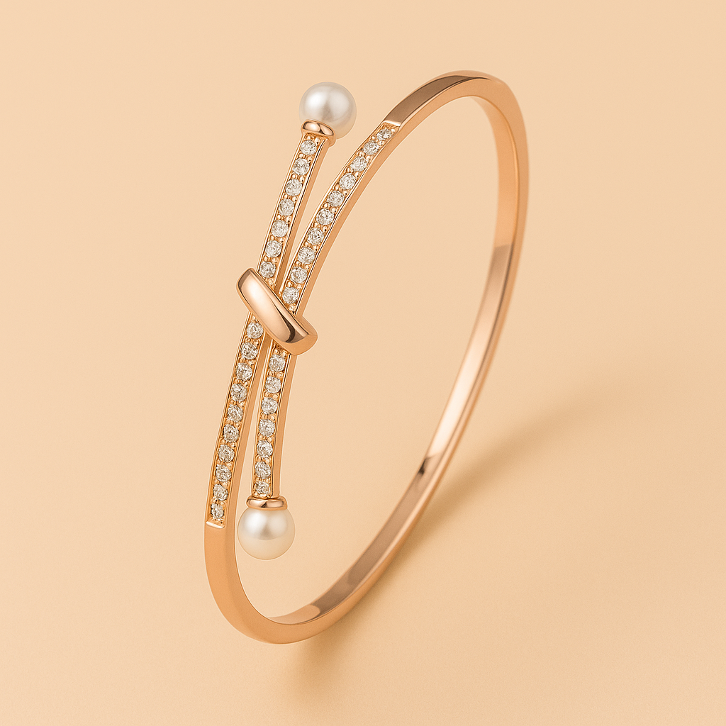 Elegantes Perlenknopf-Armband mit Kristall-Akzenten