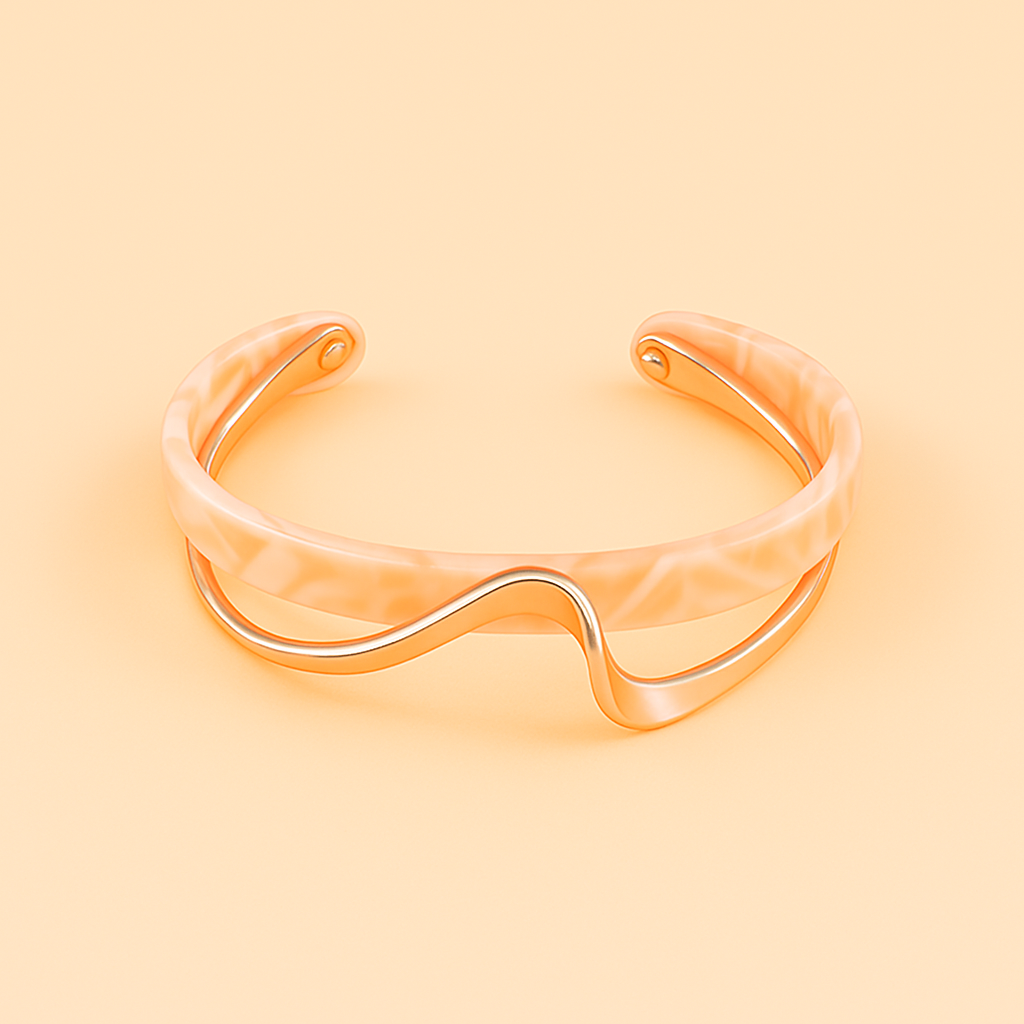 Geometrisches unregelmäßiges offenes Armband mit glänzender Oberfläche