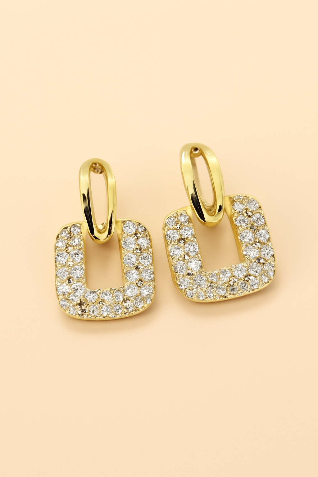 Quadratische Ohrstecker mit funkelnden Strasssteinen - Vintage Elegance für Frauen