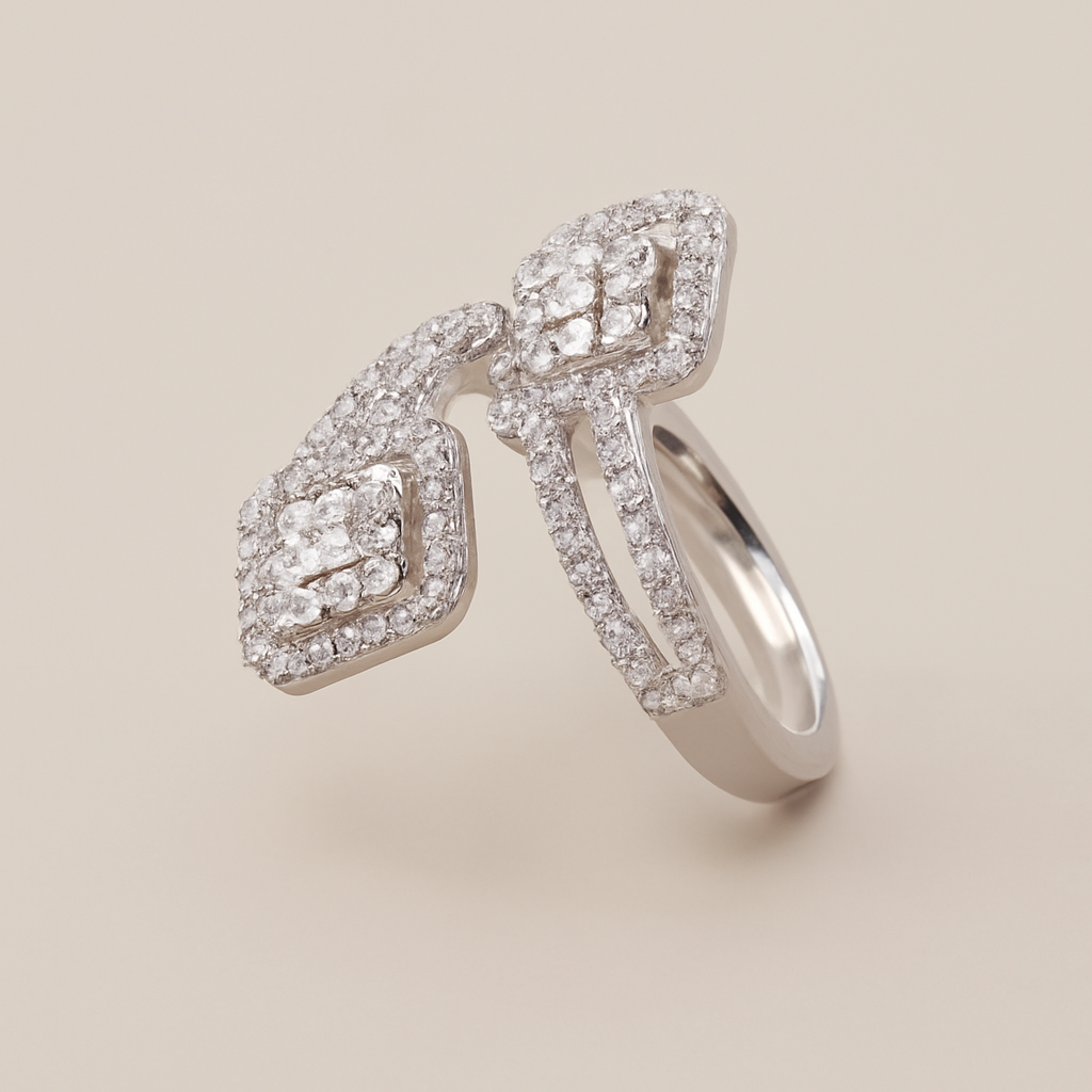 Ring aus goldfarbenem Kupfer mit Zirkoniumdioxid