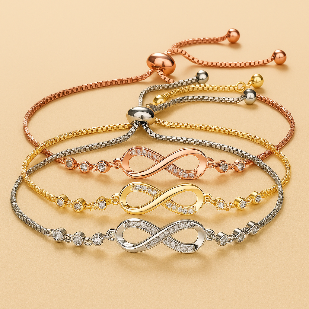 Geometrisches Unendlichkeitsarmband - Verstellbares Zugarmband für Frauen