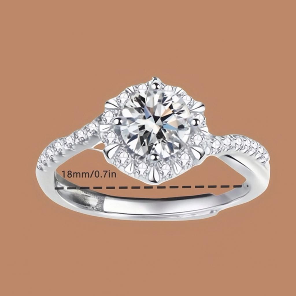 Lara Verstellbarer herzförmiger Edelsteinring