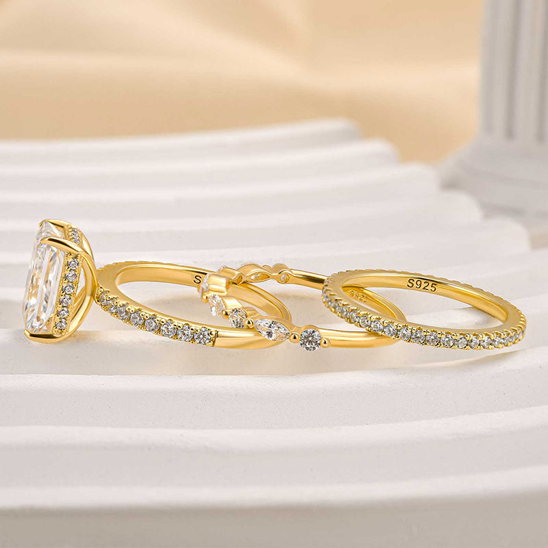 Jaily 3 Stück Ehering Satz | Gold