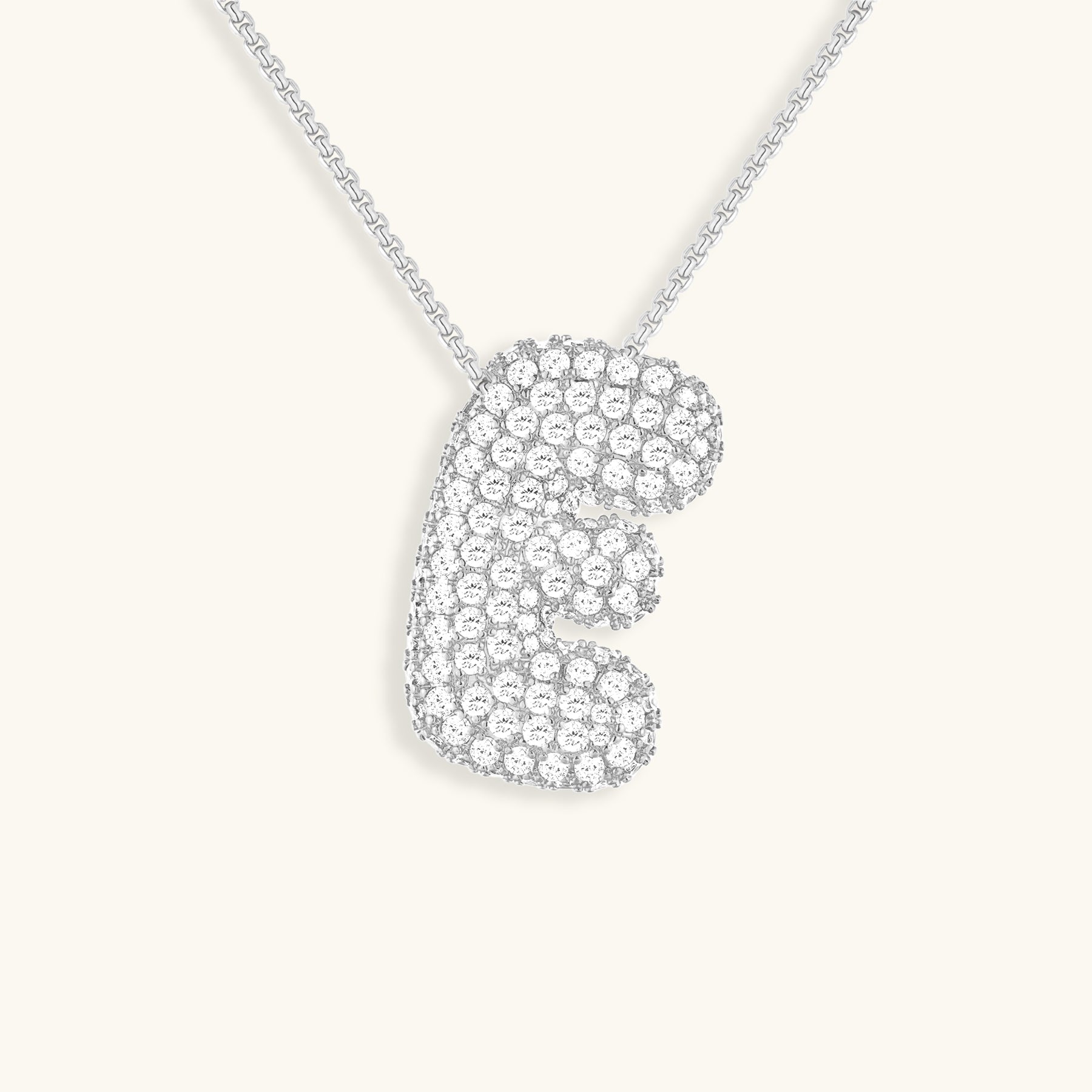 Bubble Initial Diamond Halskette