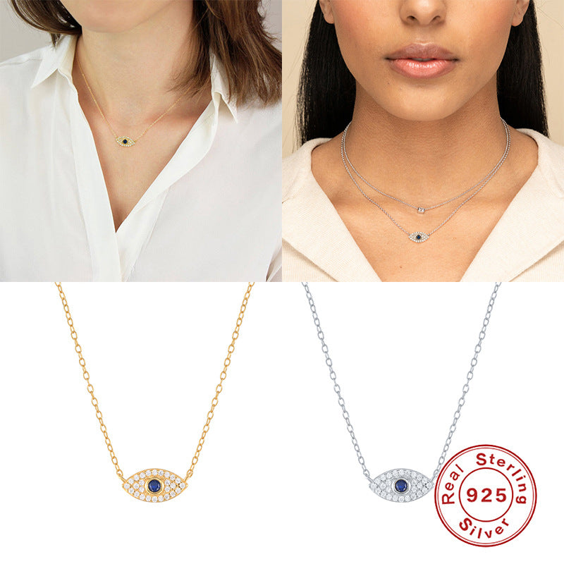 Elody Evil Eye Halskette - Silber