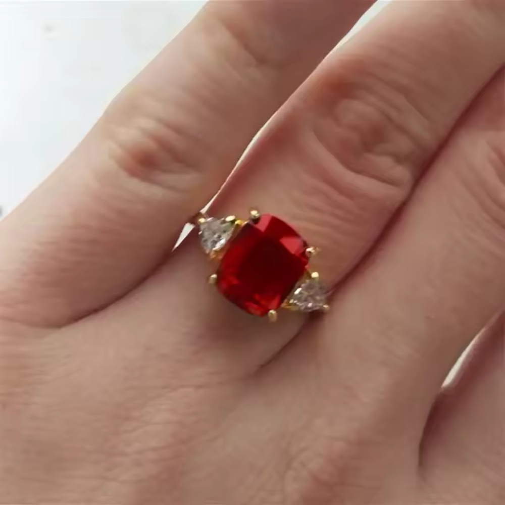 Josephine | Gold Ring mit grünem Zirkon