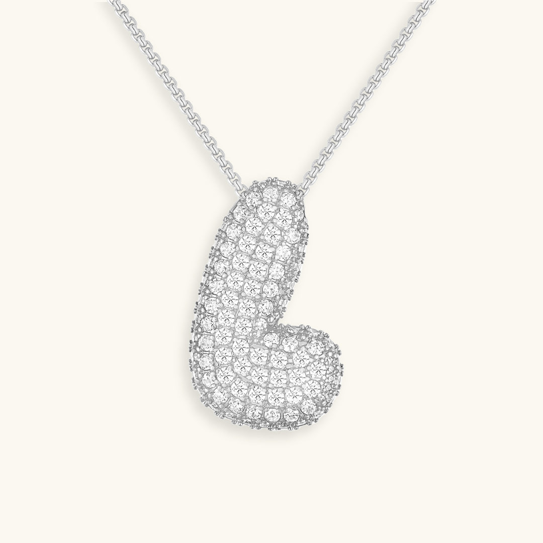 Bubble Initial Diamond Halskette