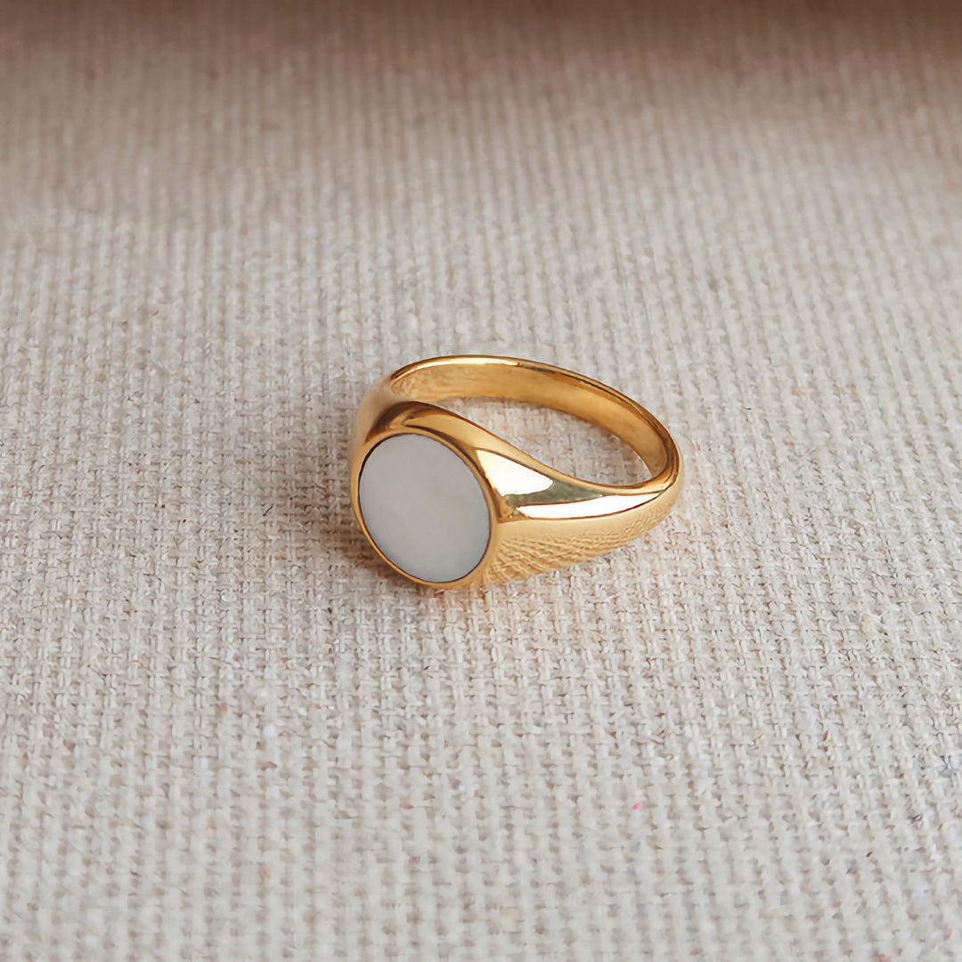 Perlmutt Gold Ring