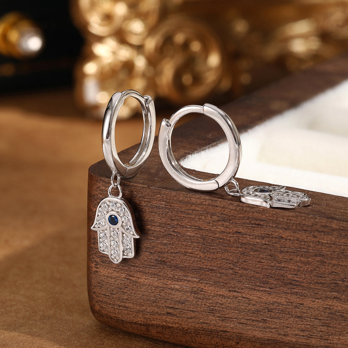 Batya Hamsa Huggies - Silber