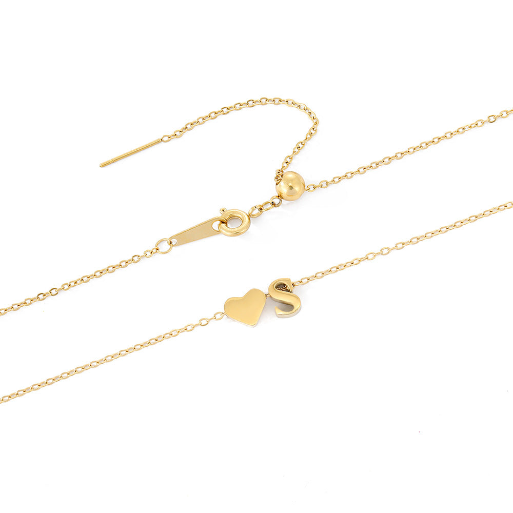 Ria Initial Letter Gold Halskette