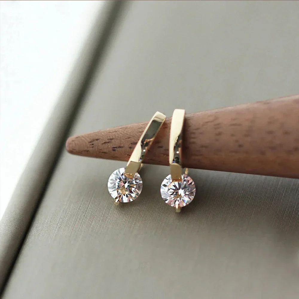Gold Stud Sparkling Earring