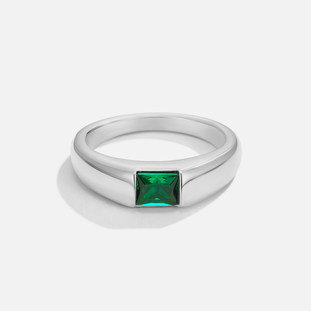 Ember – Silberner Ring mit Smaragd