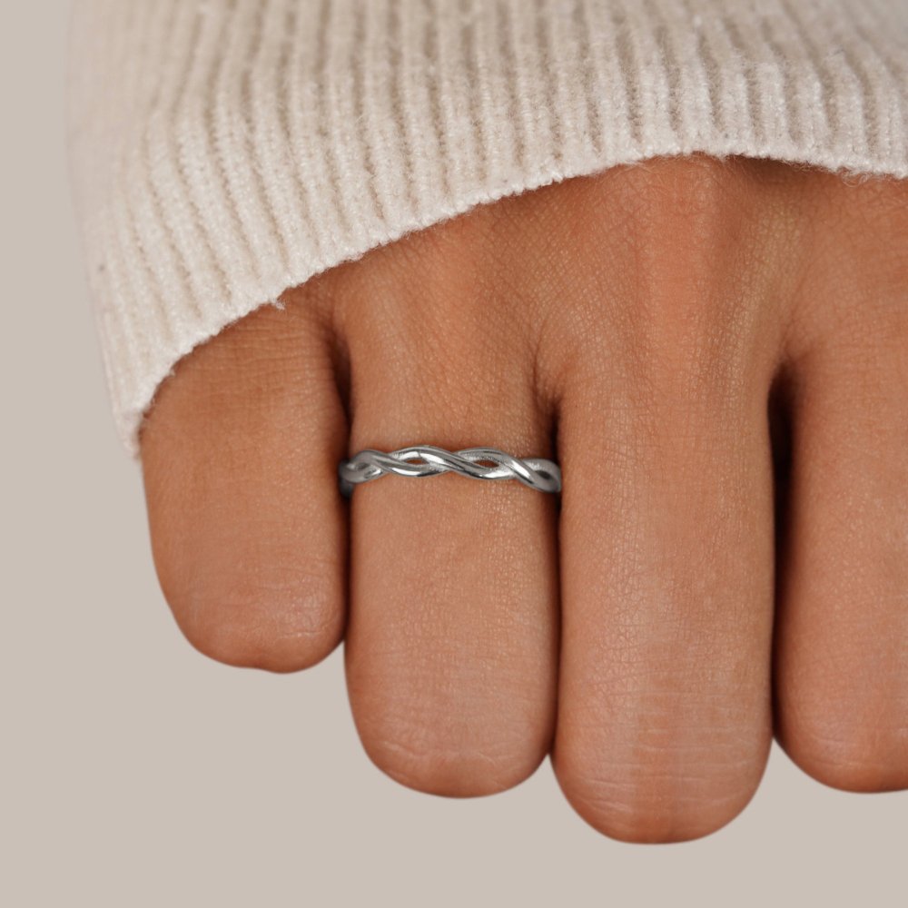 Unendlichkeit Silber Twisted Ring