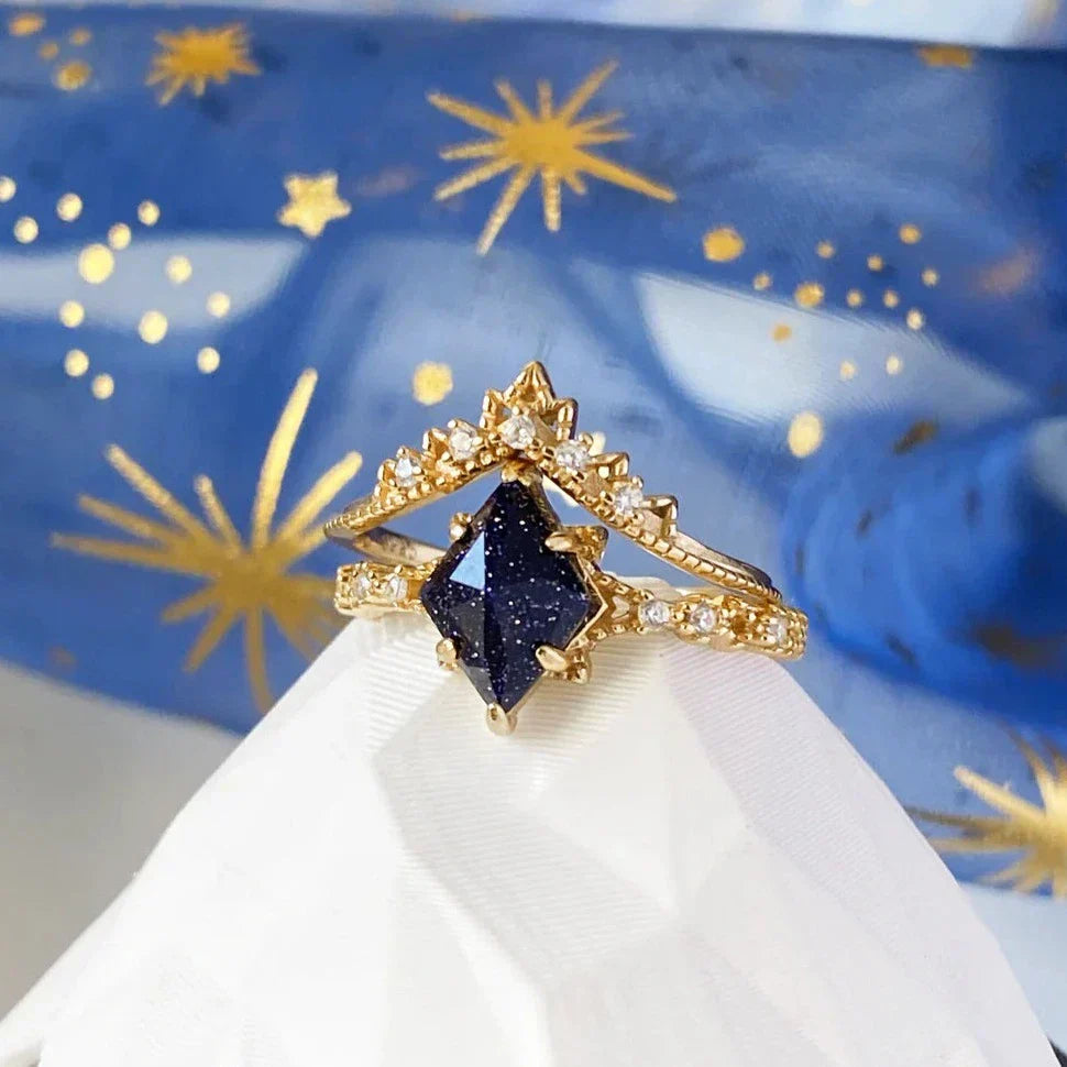 Sternennacht-Ring-Set – Verstellbares Himmlisches Design