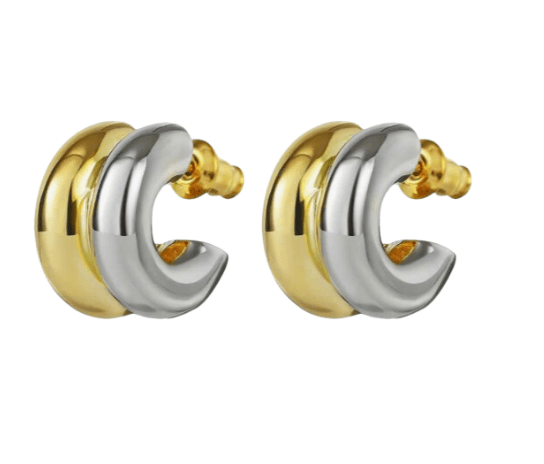 Madeline Zweifarbige Ohrringe | Vergoldet