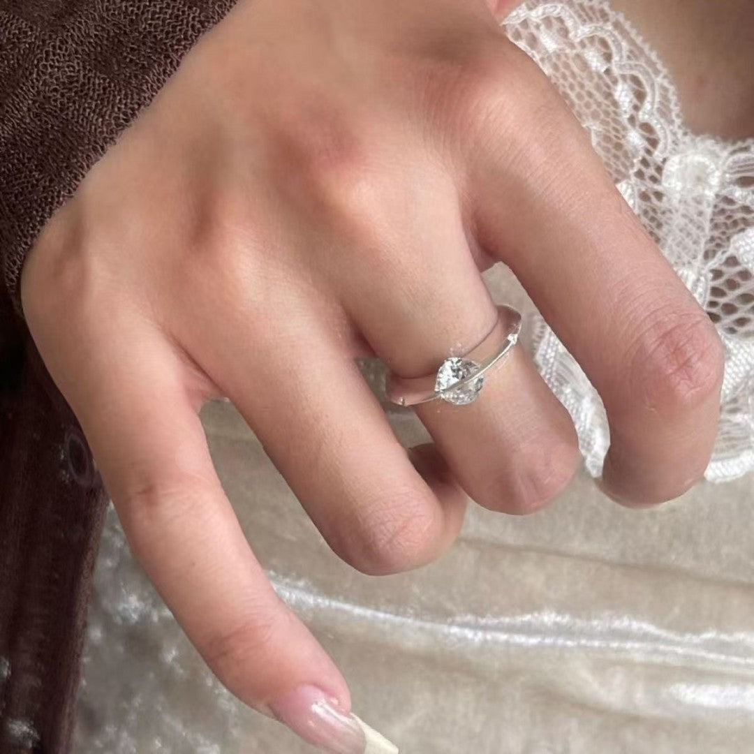 Stellar Rotierender Diamantring aus Silber – Für Sie & Ihn