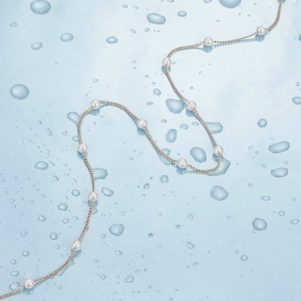 Nura – Silberne Perlenhalskette