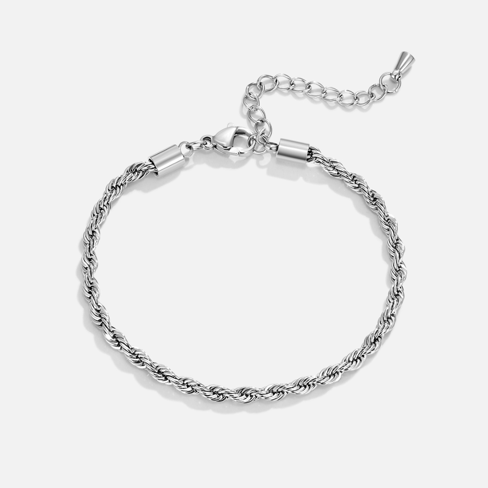 Silbernes Armband mit Gedrehter Kette